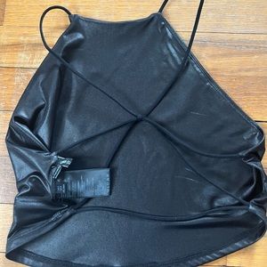STRAPPY SATIN CROP TOP